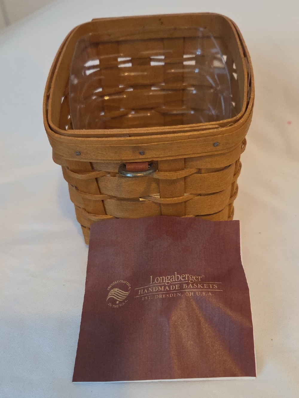 Longaberger Tan Woven Square Storage Basket